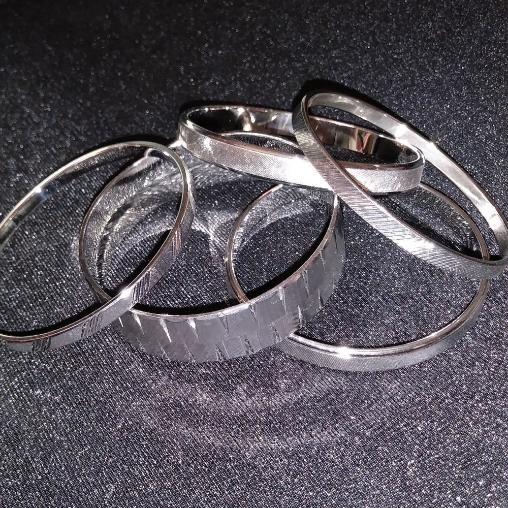 VINTAGE MONET SILVER-TONE BRACELETS - LOT OF 5